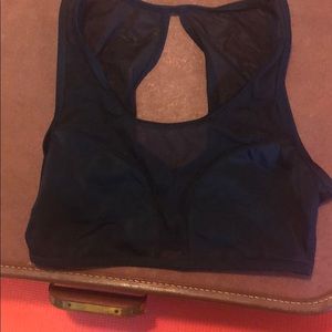 Sheer black bathing suit top